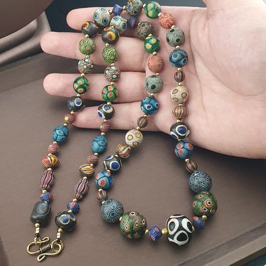 Ancient Style Gabri Thousand Eyes Glass Beads Necklace