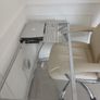 Glass Computer desk & cream leather office chair Image 3