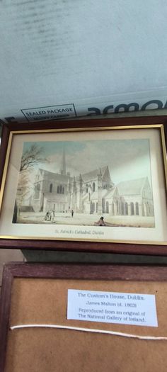 Set of  4 small framed pictuer of  Dublin different scenes.