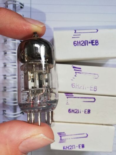 Voshod 6N2P-EB Russian military specification low frequency double triode vacuum tubes/valves