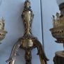 Antique French set of solid brass wall sconces/lights Image 7
