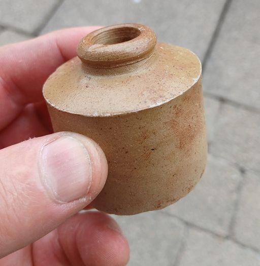 Vintage stoneware ink bottle
