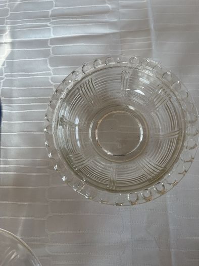 Mid-Century Modern Clear Glass Lidded Sugar Bowl / Candy Dish