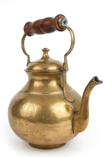 Large vintage brass kettle
