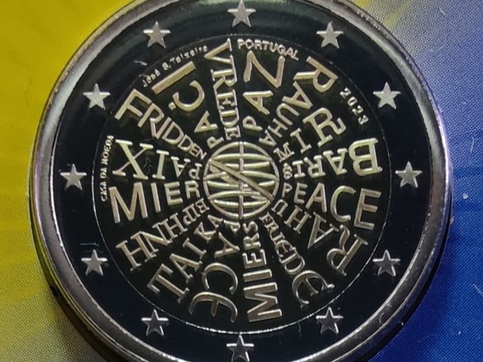 Portugal 2 Euro Base Metals Proof Coin 2023 - A Coin for Peace - 2 Euro Commemorative Coin