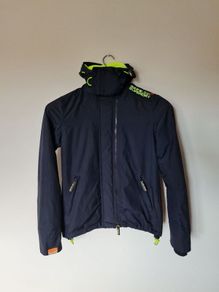 superdry windcheater Size small ptp 19" Navy In excellent condition