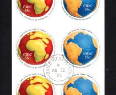 2008 Ireland Year of the Planet Earth Self-Adhesive Stamp Booklet sheet (note back is blank) Fine Used with Dublin cancel of 26th June 2009 (Frist day of issue)