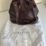 Vintage French Large Dark Brown Leather Bucket Bag Image 5