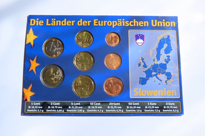 Slovenia first year euro coins set 2007 BUNC
