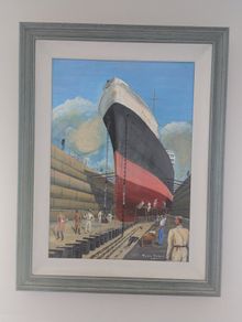 Peter Brown " Parima" in dry docks, 1949 oil  picture