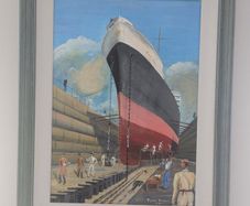 Peter Brown " Parima" in dry docks, 1949 oil  picture