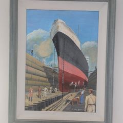 Peter Brown " Parima" in dry docks, 1949 oil  picture