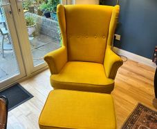 Strandmon Ikea armchair and footstool