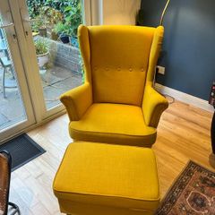 Strandmon Ikea armchair and footstool