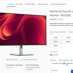 Dell Pro 32 Plus 4K USB-C Hub Monitor (P3225QE)