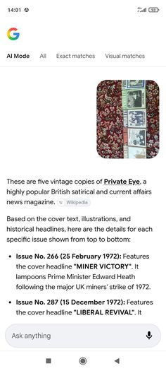 Private Eye 1972 political satire magazines