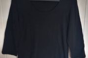 Black Dawson Cashmere Company, Scoop Neck Jumper, 3/4 sleeve, Size M