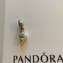 Pandora Charm it's a baby boy bootie with Gold and blue CZ Image 5