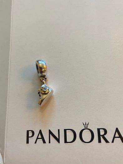 Pandora Charm it's a baby boy bootie with Gold and blue CZ