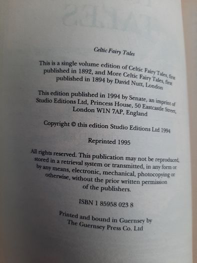 Celtic fairy tales vintage 1995