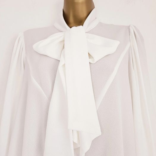 NEW Dorothy Perkins Crepe White Pussybow Blouse