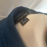 Knee-length blue denim dress Image 8