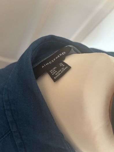Knee-length blue denim dress