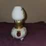 Vintage Miniature White Floral Oil Lamp Image 3