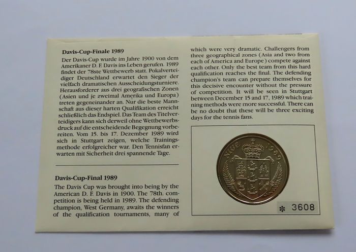West Germany Tennis Boris Becker Davis Cup 1989 Scarce Vintage coin stamp cover