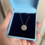 Silver CZ round pendant necklace Image 3