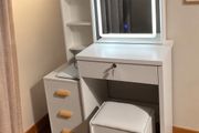Dressing table &amp; stool white LED vanity desk