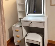 Dressing table & stool white LED vanity desk