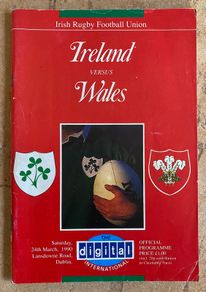 Very Rare 1990 Ireland v Wales - Five Nations Championship Programme