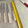 SET OF 6 VTG Everbrite Sheffield England Stainless Steel Knives Mother Of Pearl Handle Image 3