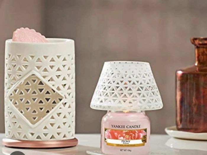 yankee candle lampshade and plate