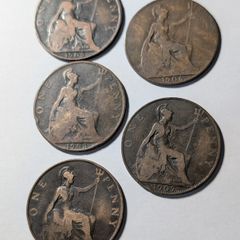 5 x 1900s Pennies