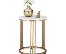 Side table  Modern marble look coffee table