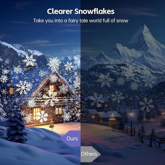 Outdoor Snowflake Projector Lights 4 Head IP44 Waterproof