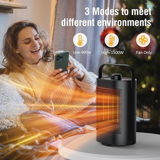 FREE 3 DAY SHIPPING Oscillating 1500W  Ceramic Heater with 3 Heat Settings Energy Saving Technology, Quiet Fan Heater