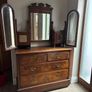 Antique walnut 3 mirrored Dressing table Image 3