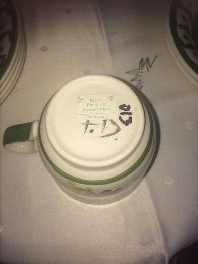Fiona Bradley hand painted pottery tea set