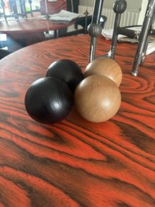 Solid wood decorative balls - set of 2