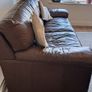 Brown leather couch- 3 Seater Image 2