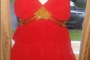 Sorbet beautiful mini halterneck red dress size S UK8 EUR36 Postage included