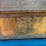 Vintage antique embossed brass fireside log box, coal box Image 2