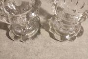 Pair of 1970s Reims VMC French glass candlestick holders