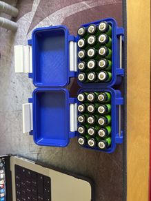 30 Amazon AA rechargeable batteries with 3D printed cases
