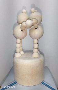 Wooden toy. Movable Puppet Figure. Duo