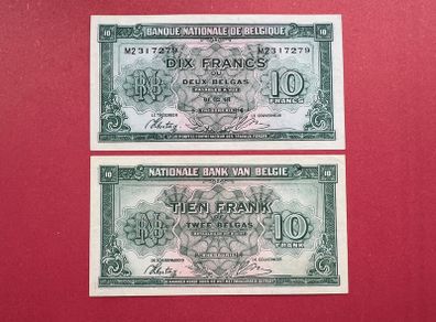 Belgium  10 Francs  1943   ( uncirculated )