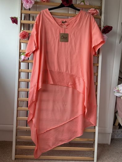 tunic Bnwt short sleeve tunic top asymmetrical freesize  14/16